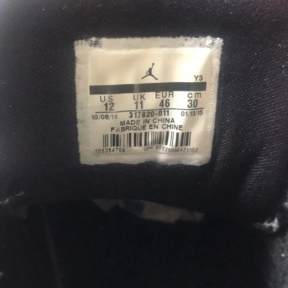 NIKE JORDAN AIR FLIGHT 23 (BG) BLACK317820-011 CLASSIC MEN SHOES 12